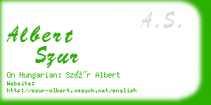 albert szur business card